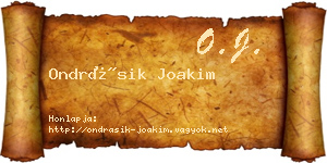 Ondrásik Joakim névjegykártya